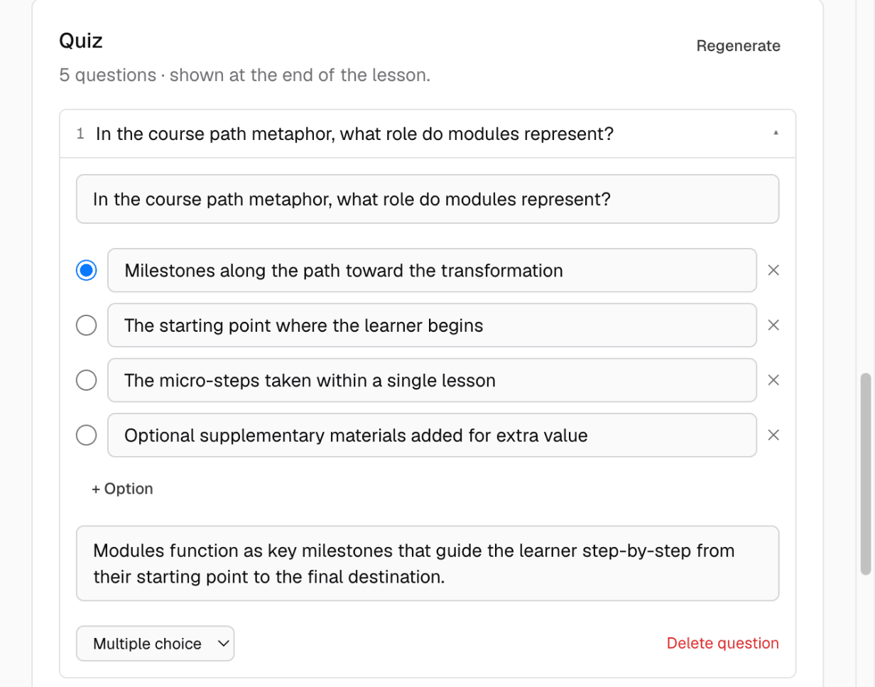 An expanded Knola quiz question with answer choices and an explanation