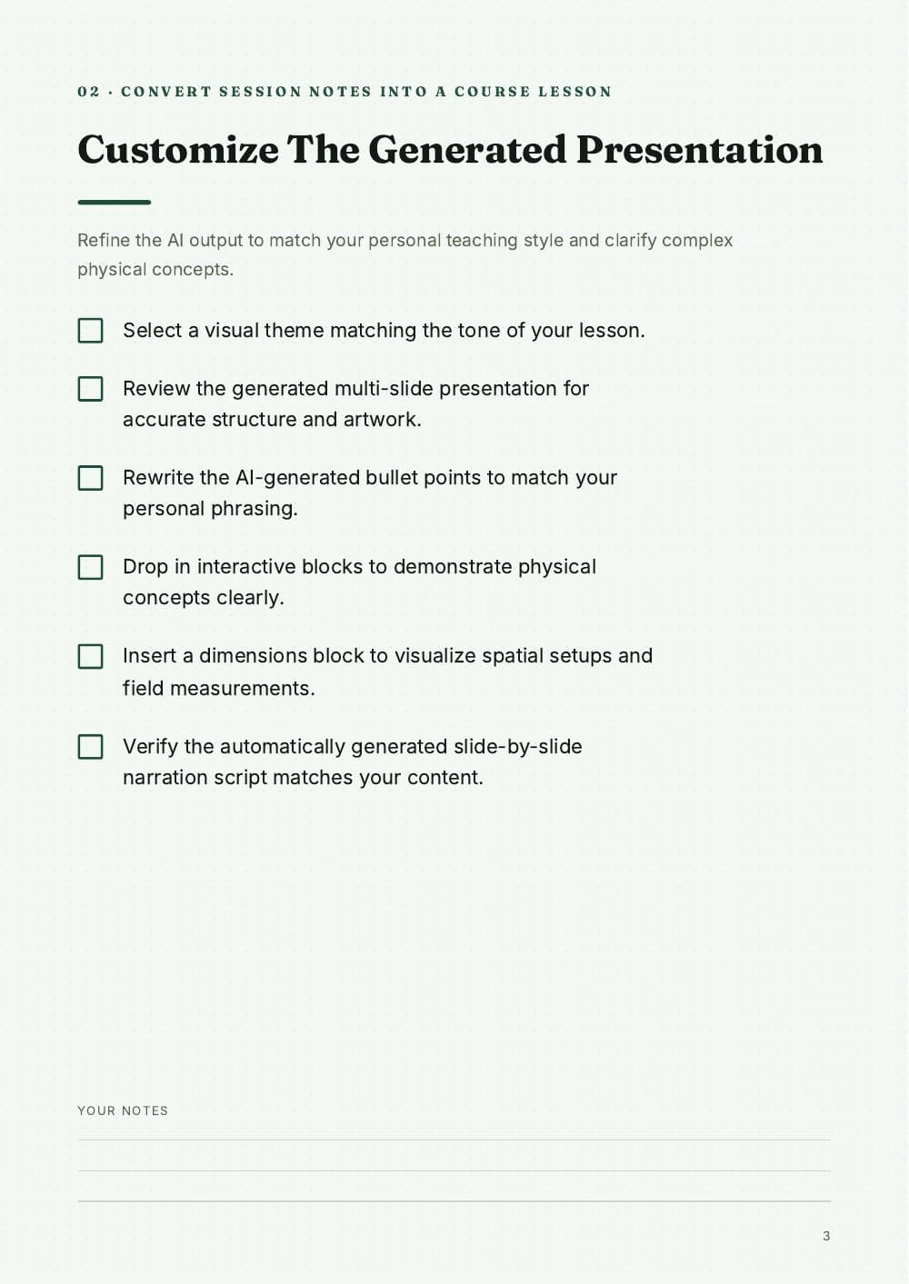 Checklist · 5 pages, page 3