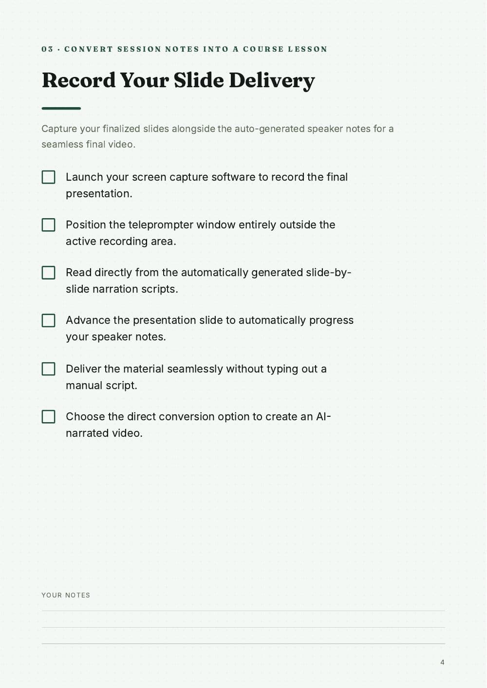 Checklist · 5 pages, page 4