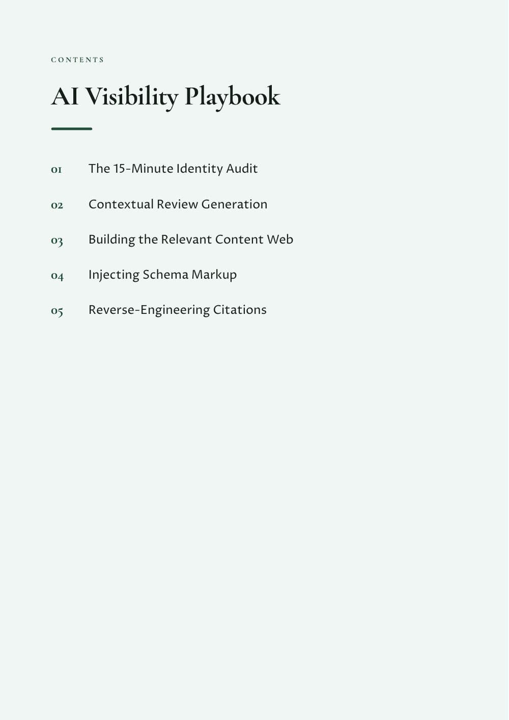 The AI Visibility Playbook · 35 pages, page 2