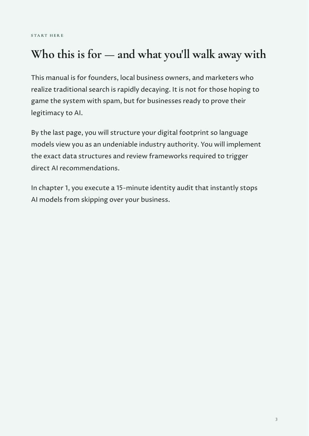The AI Visibility Playbook · 35 pages, page 3