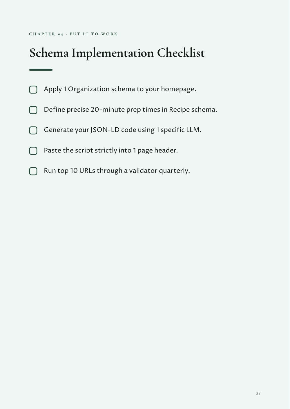 The AI Visibility Playbook · 35 pages, page 27