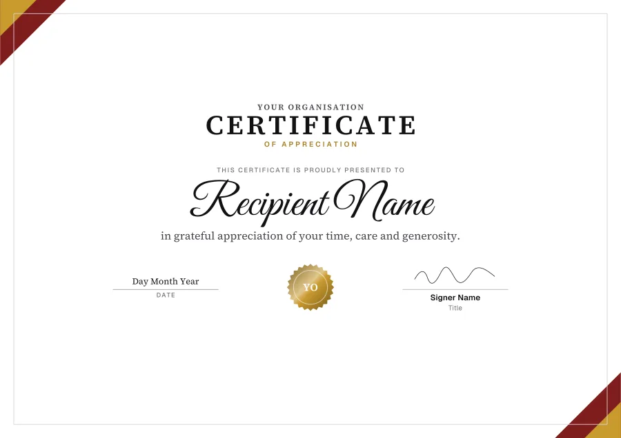 Certificate of Appreciation certificate template for Word: Geometric design