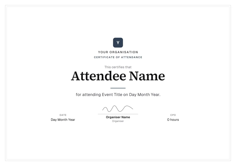 Certificate of Attendance certificate template for Word: Ledger design