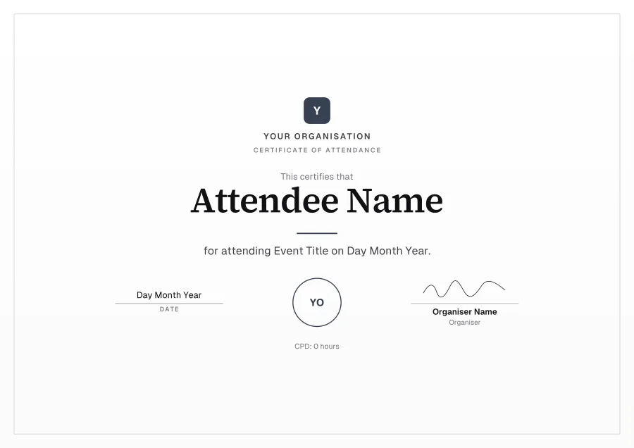 Certificate of Attendance certificate template for Word: Silver line design