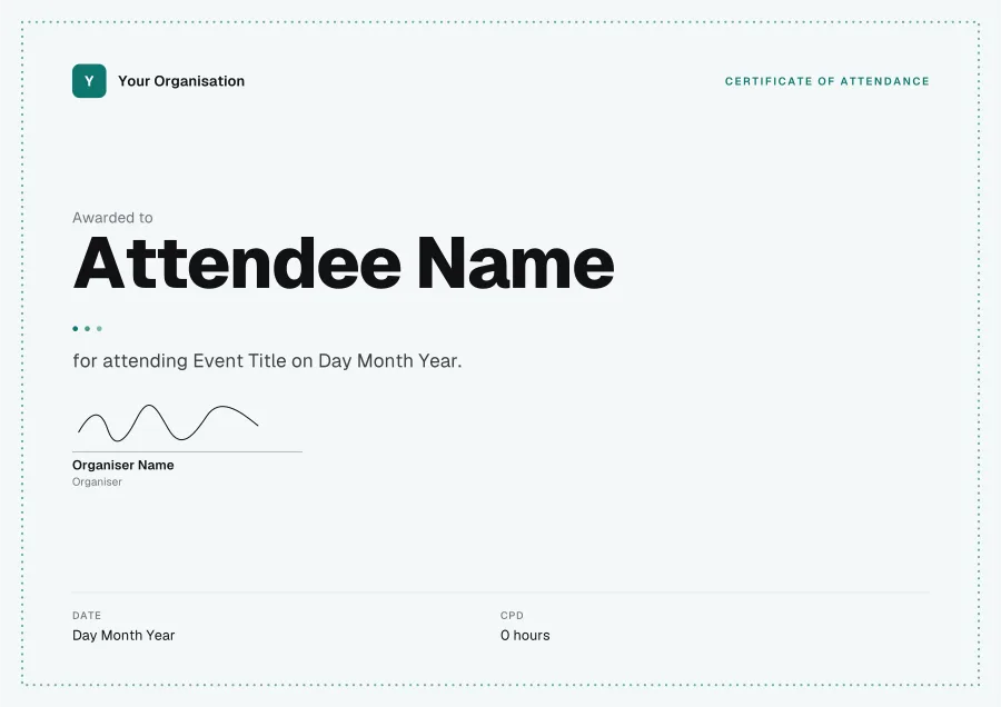Certificate of Attendance certificate template for Word: Studio design