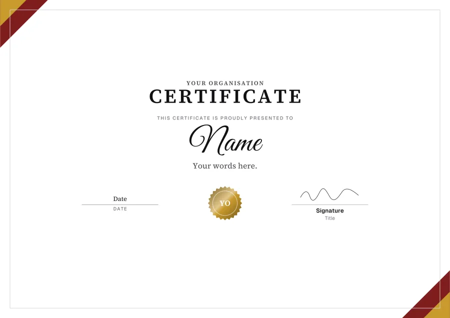Certificate certificate template for Word: Geometric design