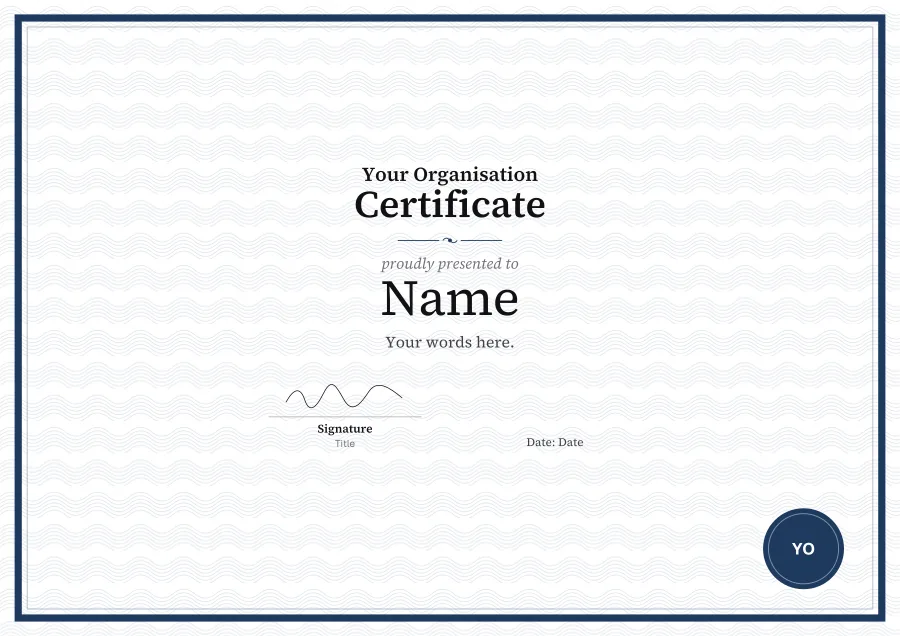 Certificate certificate template for Word: Heritage design