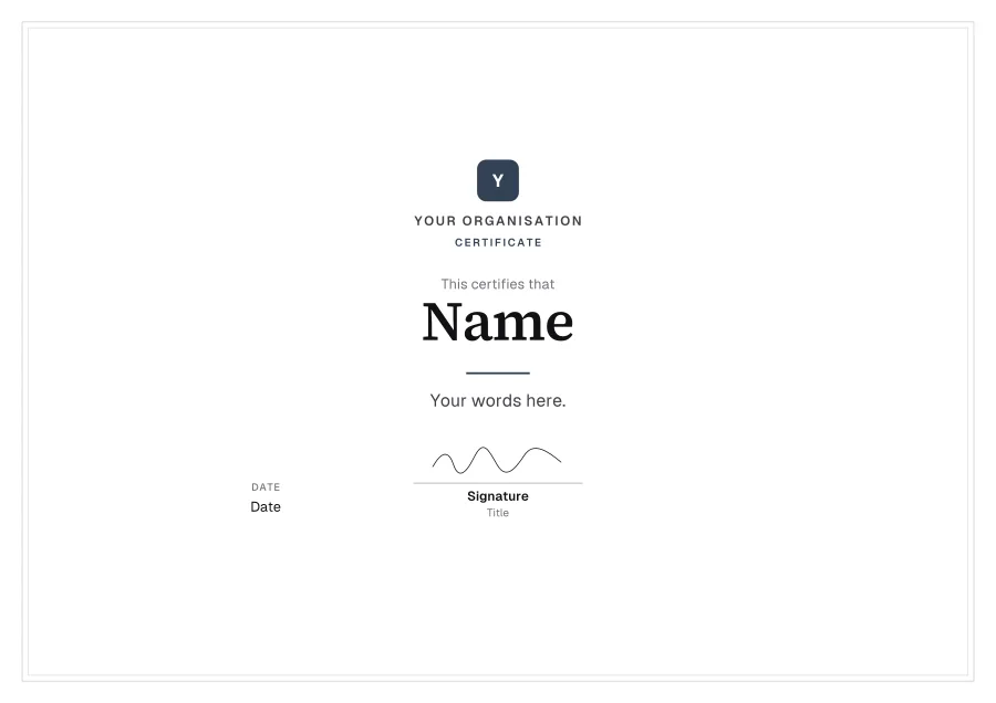 Certificate certificate template for Word: Ledger design