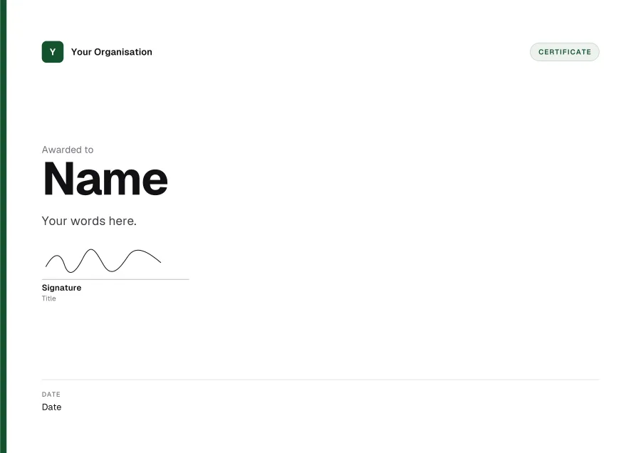 Certificate certificate template for Word: Monolith design