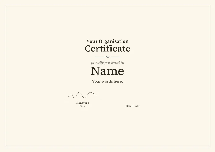 Certificate certificate template for Word: Navy classic design