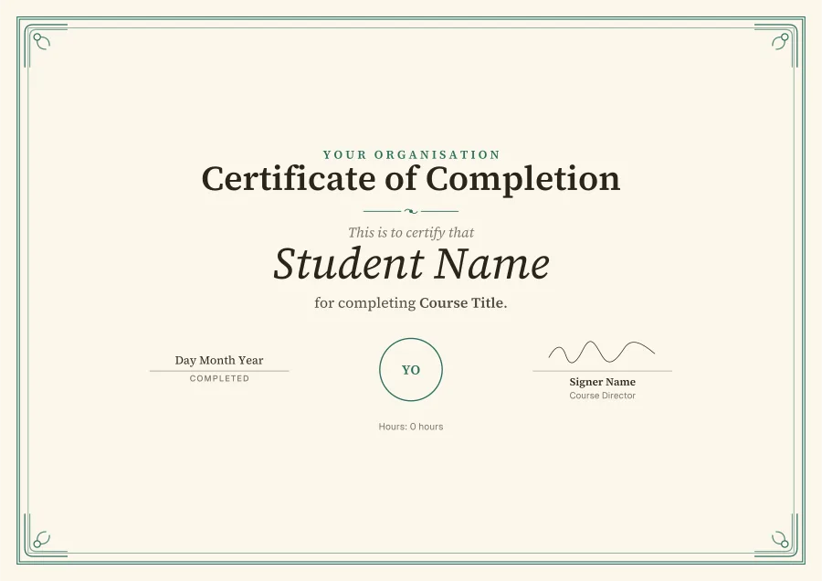 Certificate of Completion certificate template for Word: Diploma design