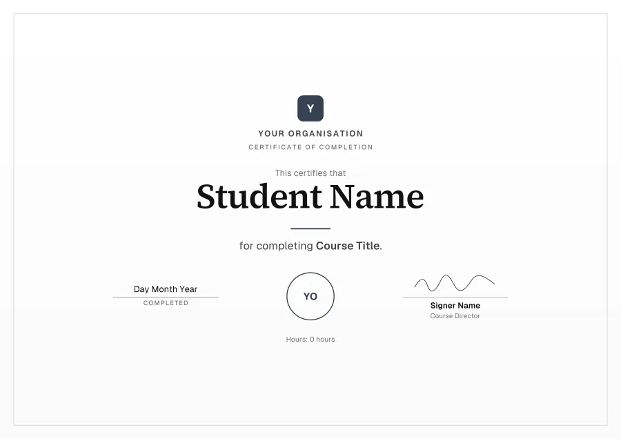Certificate of Completion certificate template for Word: Silver line design