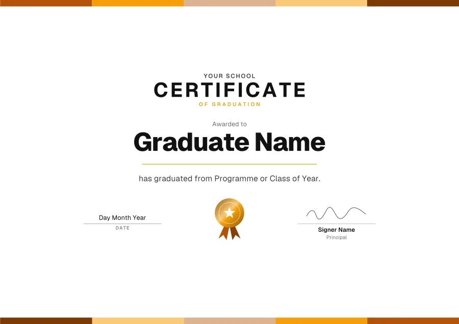 Certificate of Graduation certificate template for Word: Celebration design