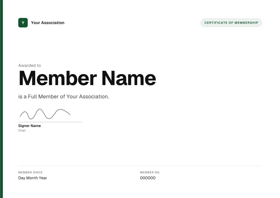 Certificate of Membership certificate template for Word: Monolith design