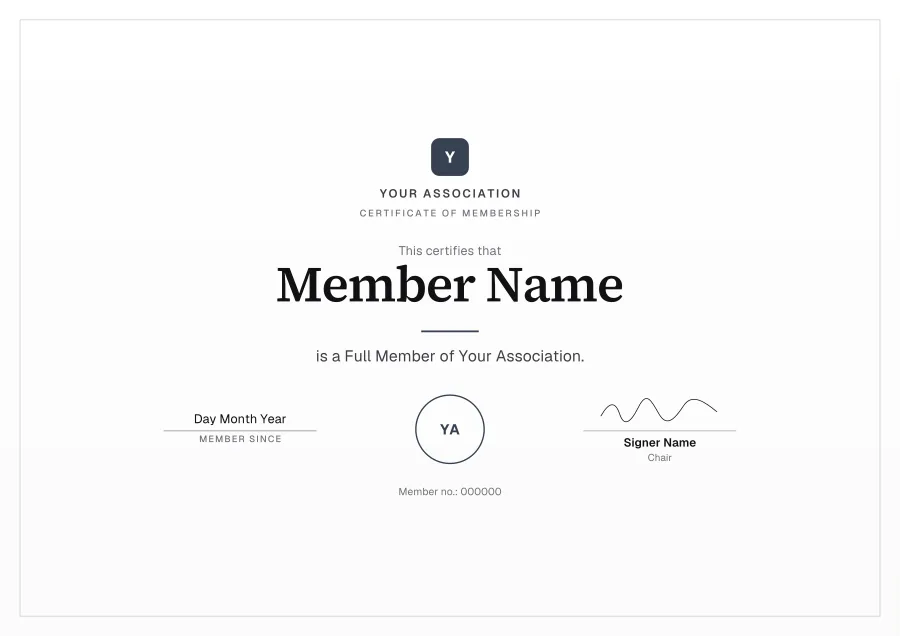 Certificate of Membership certificate template for Word: Silver line design