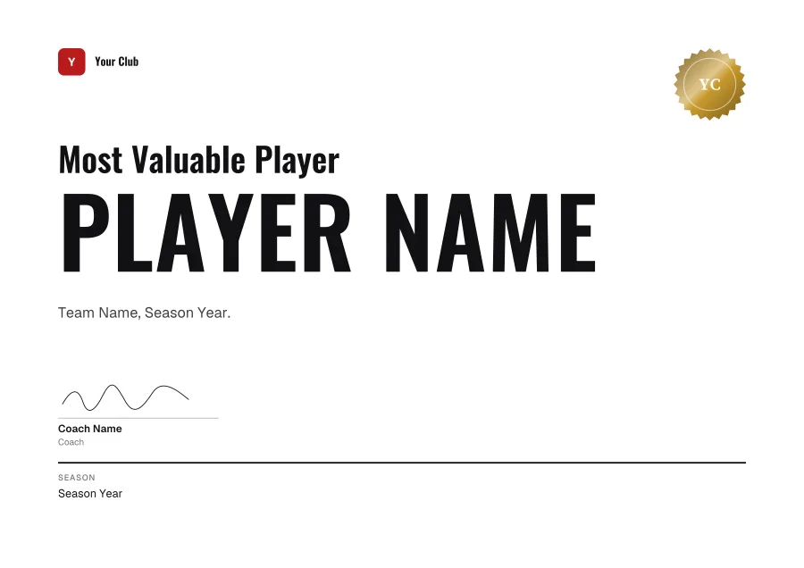 Sports certificate templates: Athletic