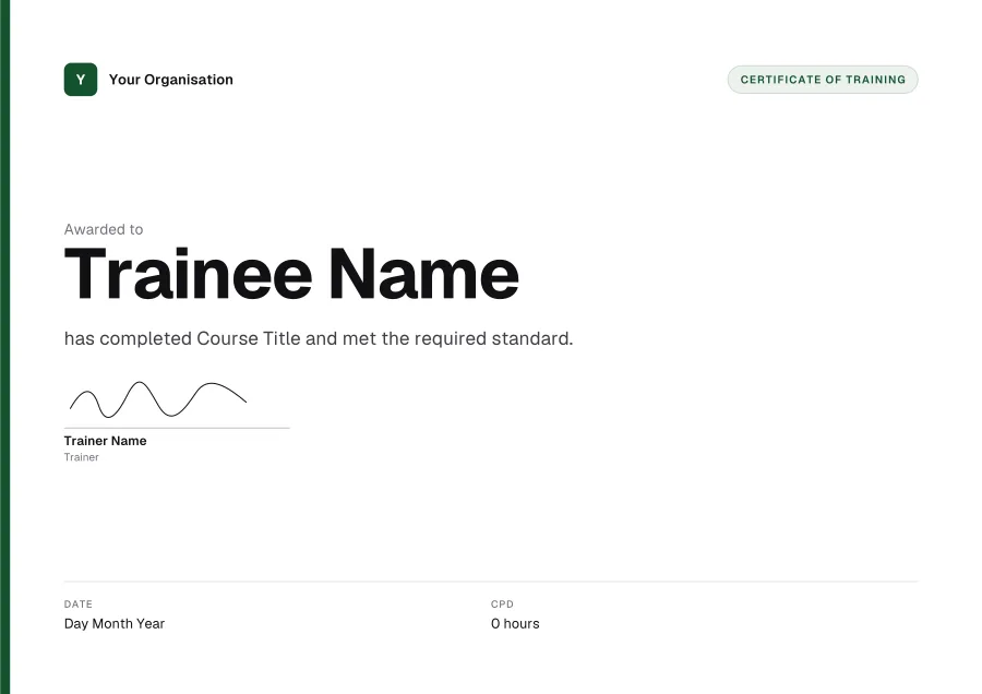 Certificate of Training certificate template for Word: Monolith design