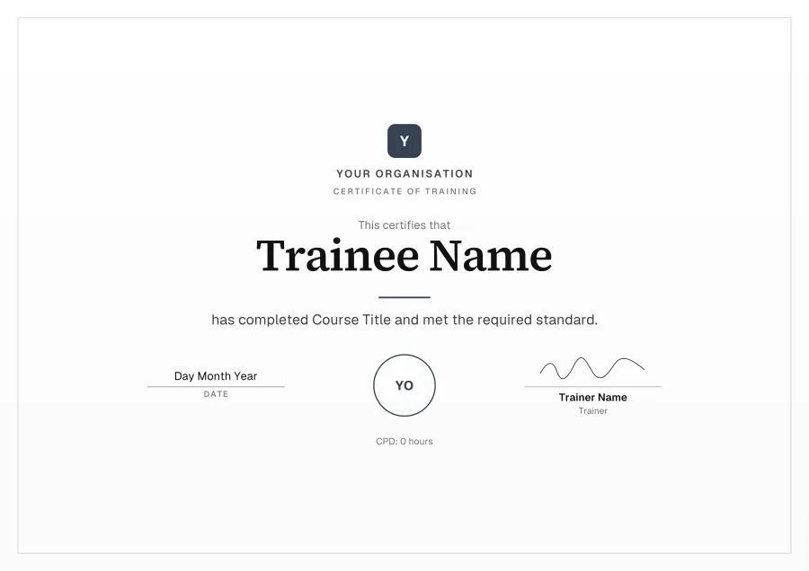 Certificate of Training certificate template for Word: Silver line design