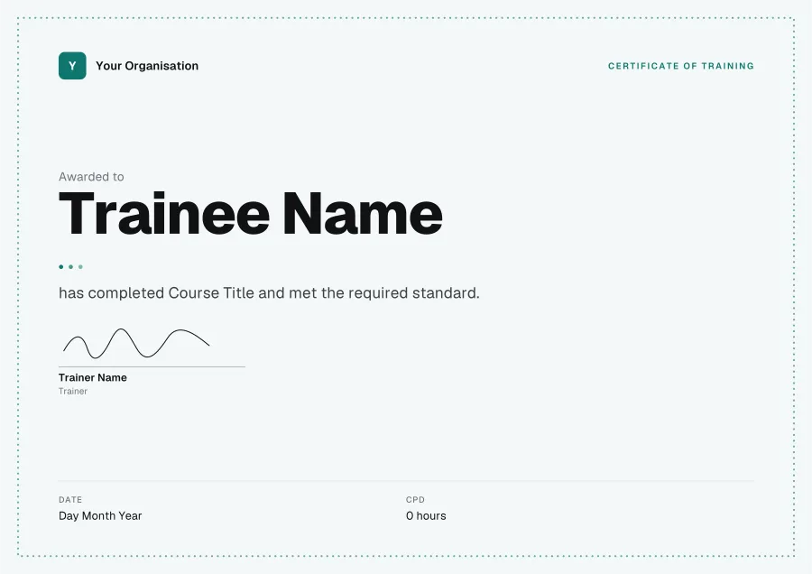 Certificate of Training certificate template for Word: Studio design