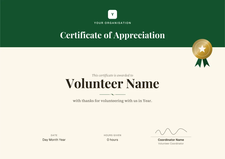 Certificate of Appreciation certificate template for Word: Forest banner design