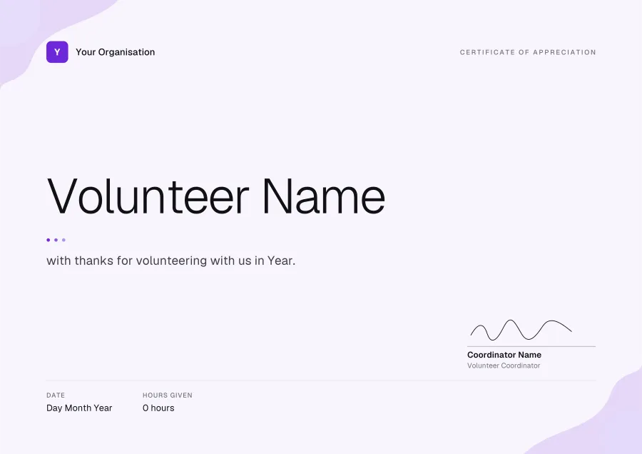 Certificate of Appreciation certificate template for Word: Lavender design