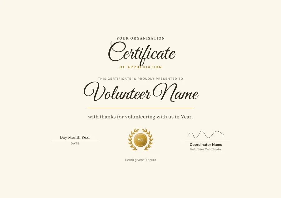 Certificate of Appreciation certificate template for Word: Plum script design