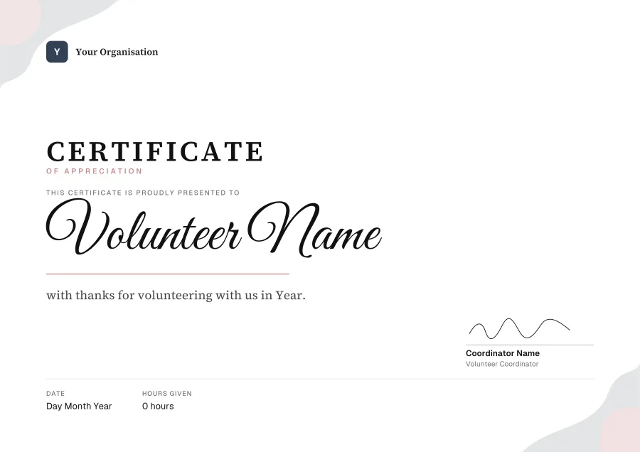 Certificate of Appreciation certificate template for Word: Soft design