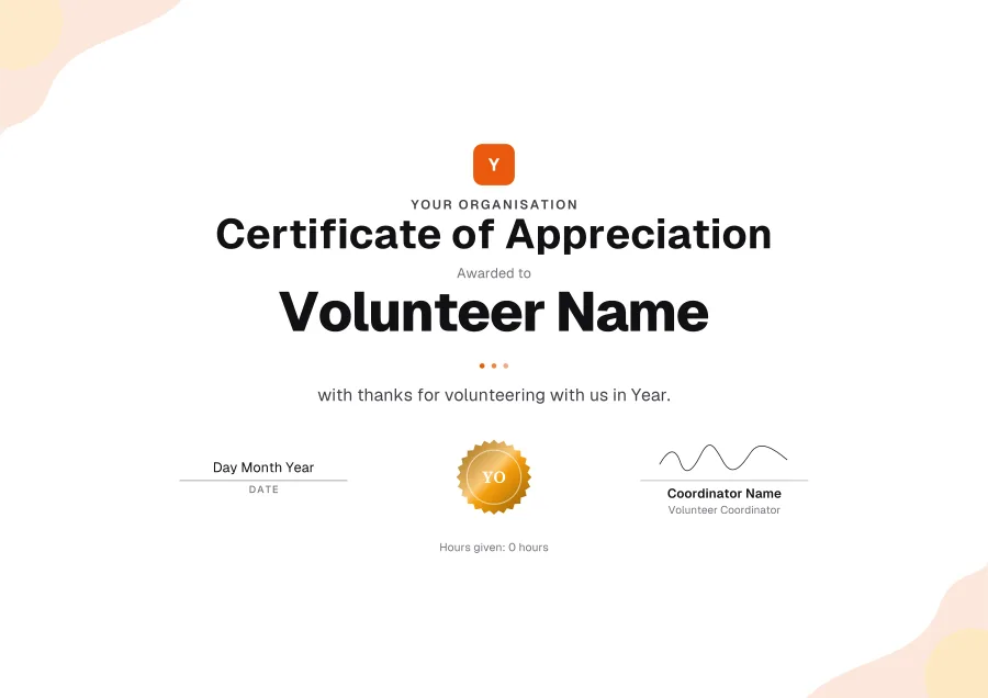 Certificate of Appreciation certificate template for Word: Sunrise design