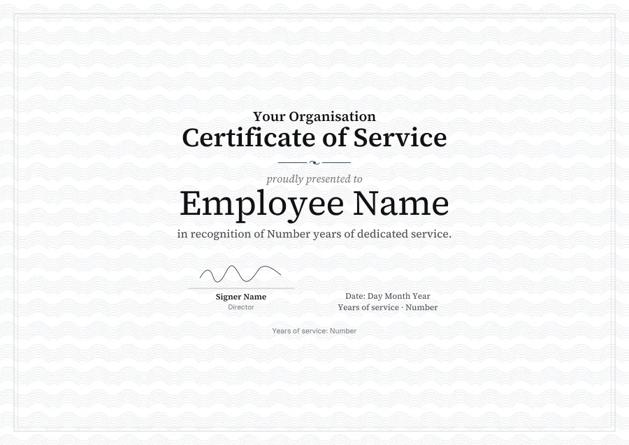 Certificate of Service certificate template for Word: Ivory guilloche design
