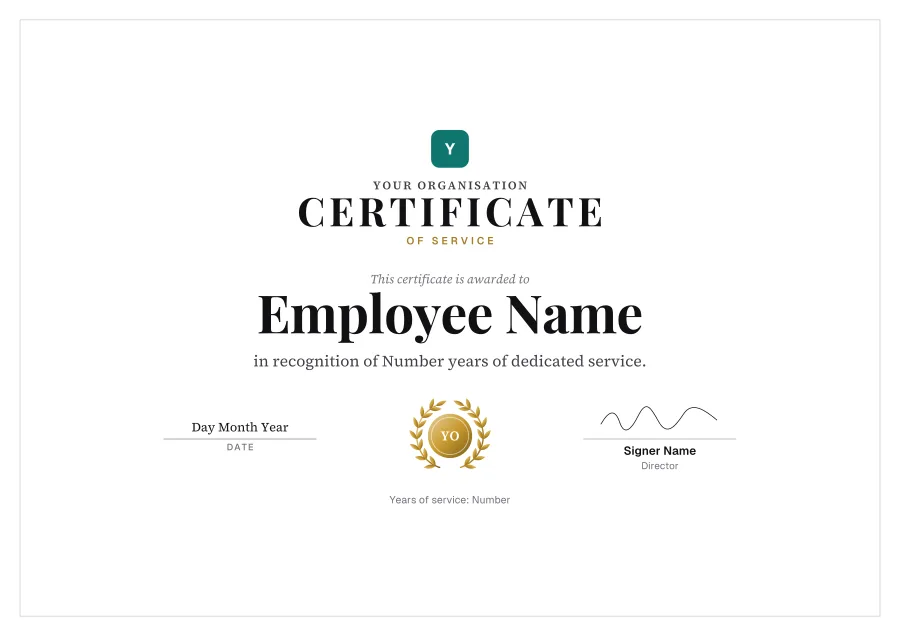 Certificate of Service certificate template for Word: Laurel design